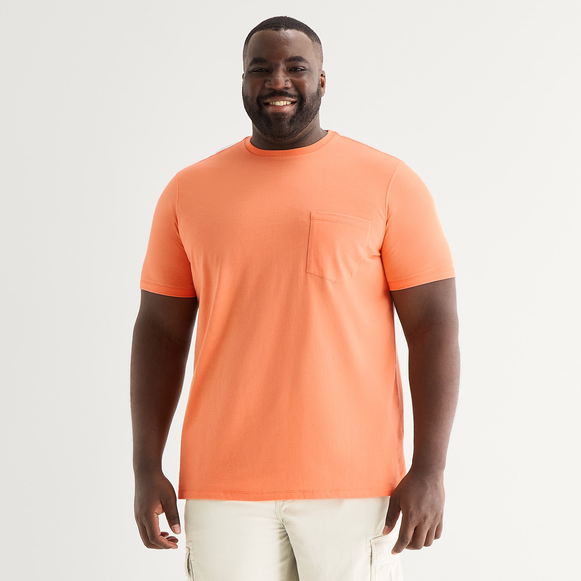 St. John's Bay Super Soft Pocket Mens Crew Neck Short Sleeve Quick Dry STRETCH FABRIC Big and Tall T-Shirt