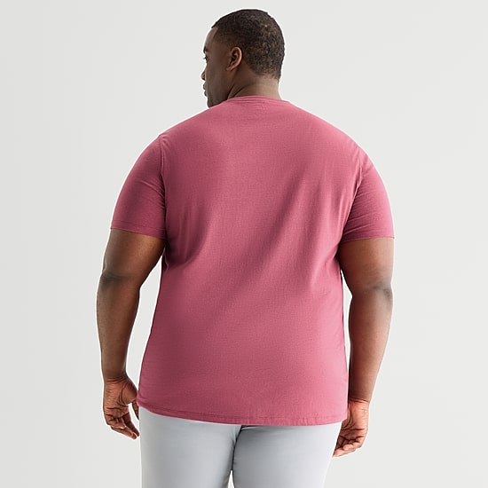 St. John's Bay Super Soft Pocket Mens Crew Neck Short Sleeve Quick Dry Stretch Fabric Big and Tall T-Shirt