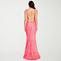 strapless floral prom dress Ava Presley 47145 Long Print Ball Gown Ruffle outfit Size:10/M line silhouette offers a All-Chic All-White Bridal Party