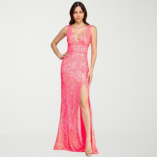 City Triangle Womens Juniors V Neck Sleeveless Sequin Bodycon Dress