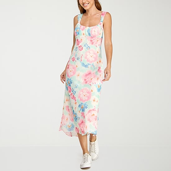 B. Smart Womens Juniors Sleeveless Midi Slip Dress