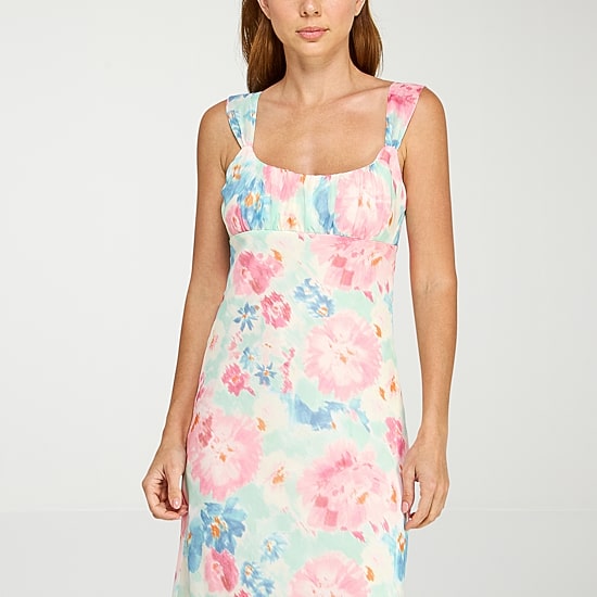 B. Smart Womens Juniors Sleeveless Midi Slip Dress