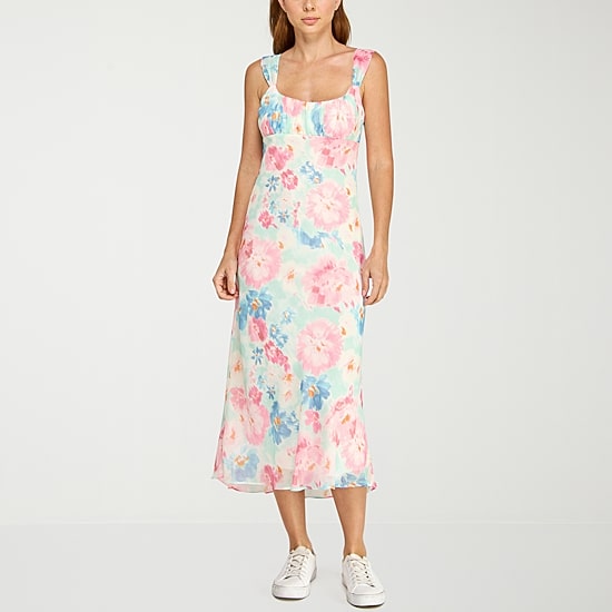 B. Smart Womens Juniors Sleeveless Midi Slip Dress