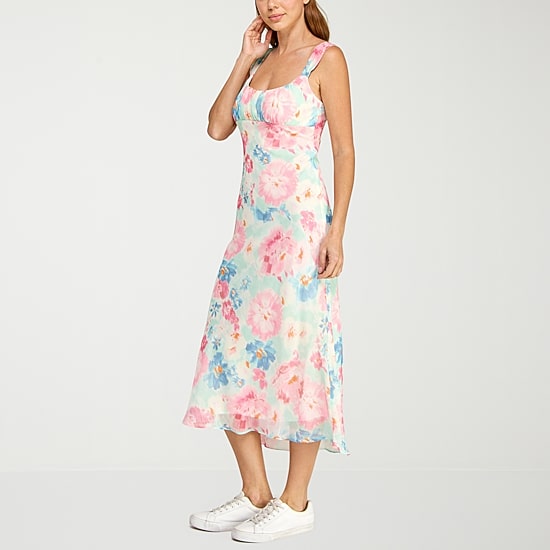B. Smart Womens Juniors Sleeveless Midi Slip Dress