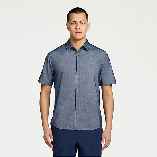 MESSI Collection Mens Short Sleeve Regular Fit Button-Down Shirt