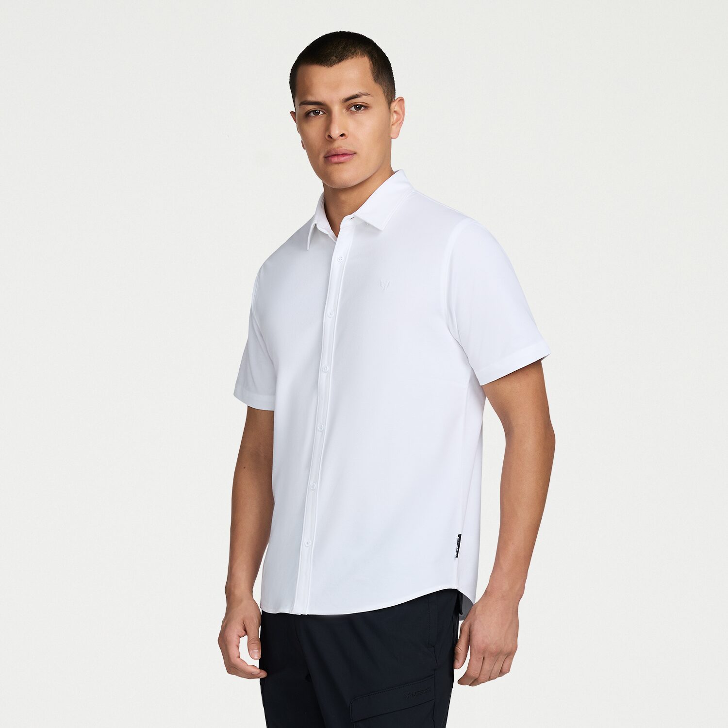 MESSI Collection Mens Short Sleeve Regular Fit Button-Down Shirt