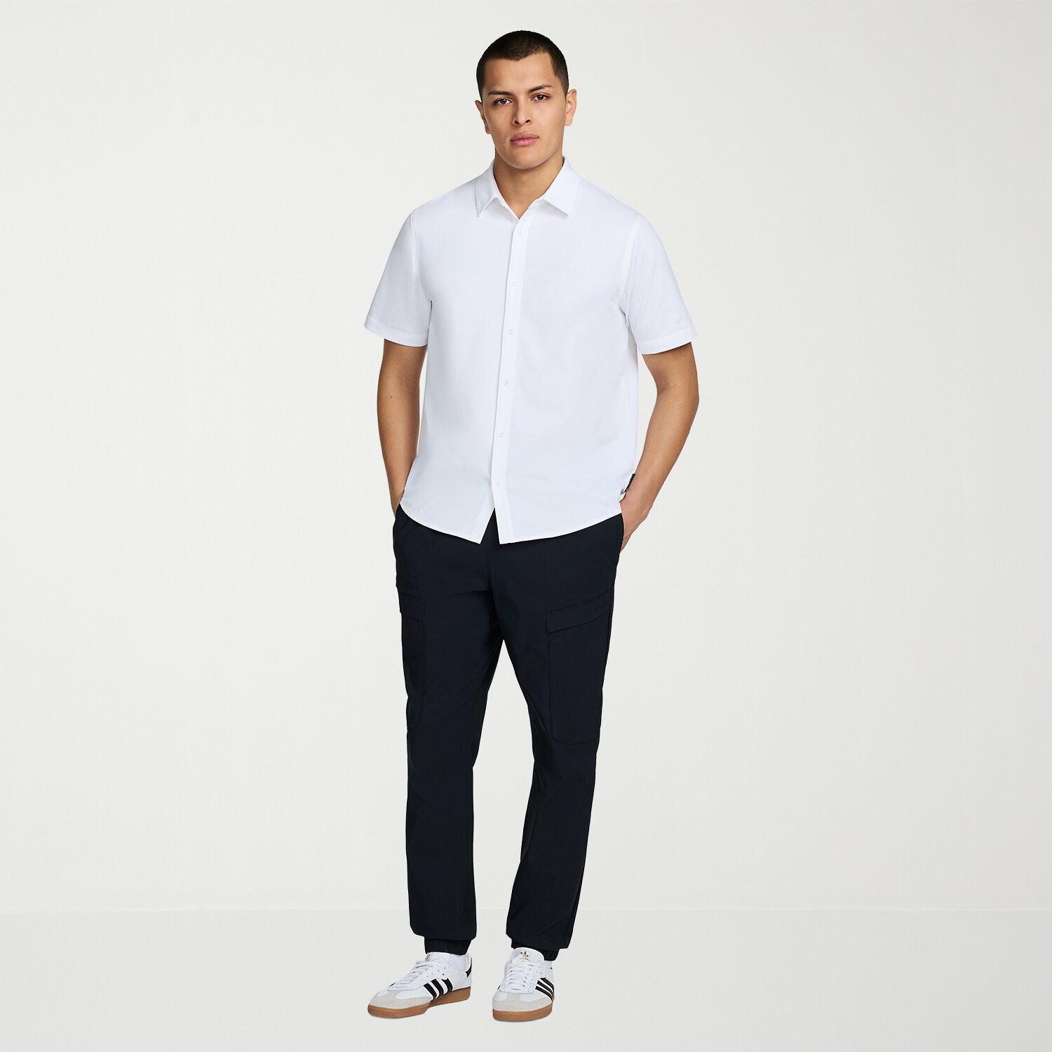 MESSI Collection Mens Short Sleeve Regular Fit Button-Down Shirt
