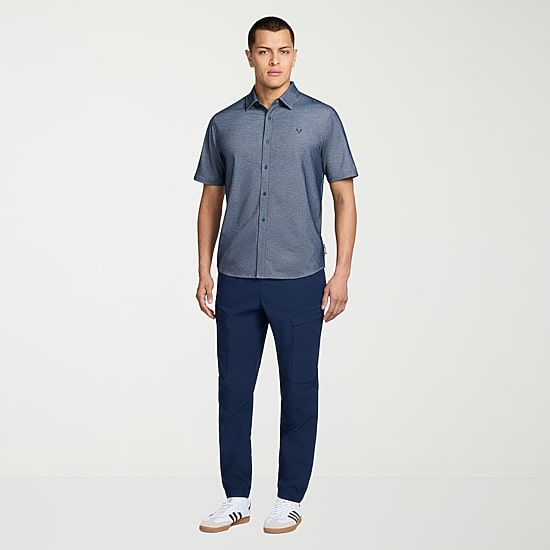 MESSI Collection Mens Short Sleeve Regular Fit Button-Down Shirt
