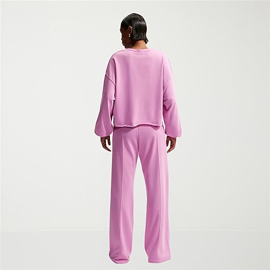 Nike Womens Drawstring Waist Lightweight Straight Mid Rise Loose Fit Sweatpant