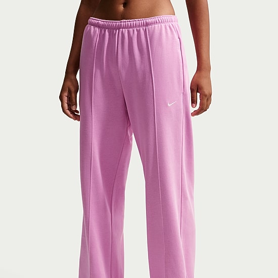 Nike Womens Drawstring Waist Lightweight Straight Mid Rise Loose Fit Sweatpant