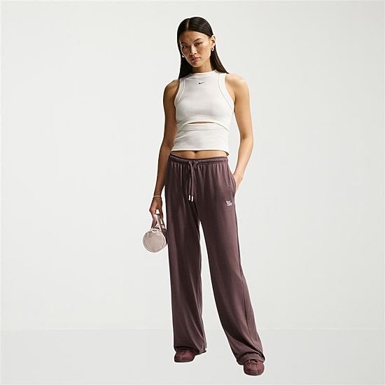 Nike Womens Drawstring Waist Lightweight Moisture Wicking Straight Mid Rise Regular Fit Sweatpant