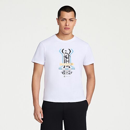 MESSI Collection Mens Round Neck Short Sleeve Regular Fit Graphic T-Shirt, Xx-large, White