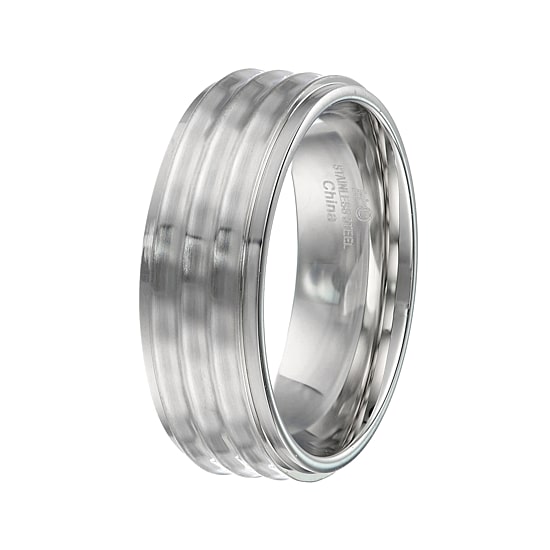 Mens Stainless Steel Textured Band