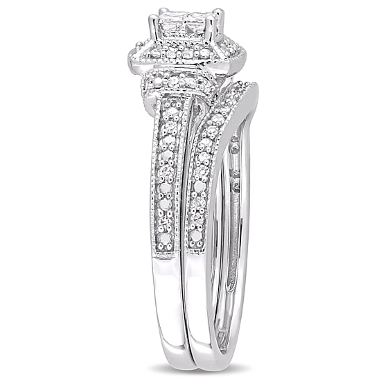 Womens 1/3 CT. T.W. Natural White Diamond 10K Gold Bridal Set