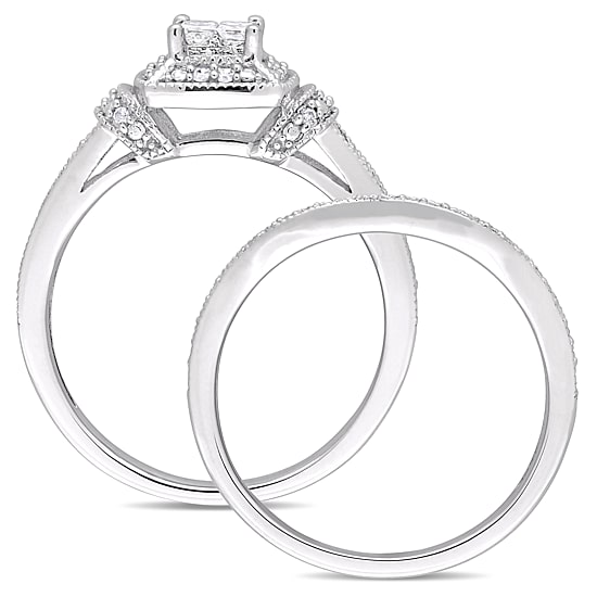 Womens 1/3 CT. T.W. Natural White Diamond 10K Gold Bridal Set
