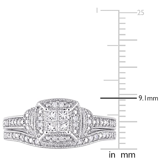 Womens 1/3 CT. T.W. Natural White Diamond 10K Gold Bridal Set
