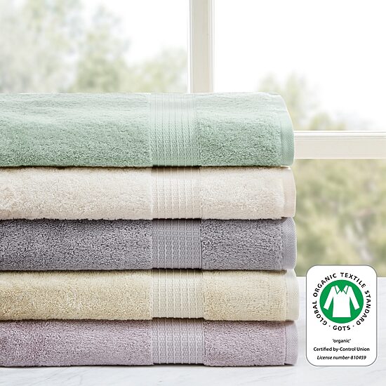 Madison Park Certified 100% Organic Cotton 6-pc. Solid Bath Towel Set