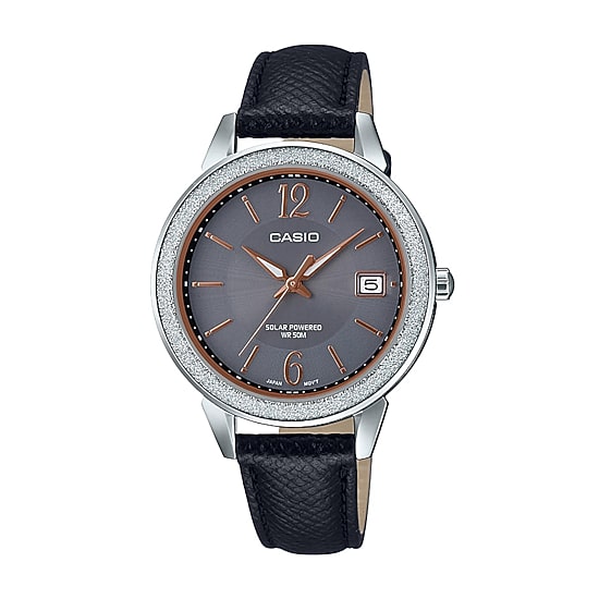 Casio Womens Black Leather Strap Watch Ltps200l-1av