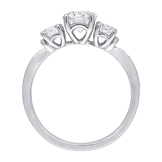 Womens 1 3/8 CT. T.W. Lab Created White Moissanite 10K Gold 3-Stone Engagement Ring