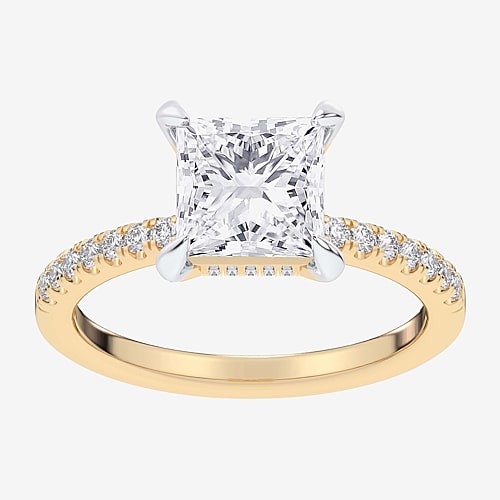 Modern Bride (g-h / Si1-si2 Womens 4 1/4 Ct. T.w. Lab Grown White Diamond 14k Gold Side Stone Engagement Ring In Yellow