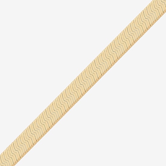Made in Italy 14K Gold 16 - 18 Inch Solid Herringbone Chain Necklace