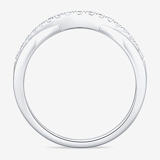 4.5MM 1/3 CT.T.W. Natural Diamond 10K or 14K White Gold Curved Wedding Band