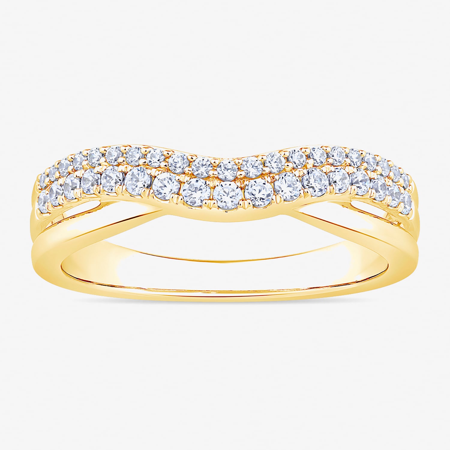 4.5MM 1/3 CT.T.W. Natural Diamond 10K or 14K White Gold Curved Wedding Band