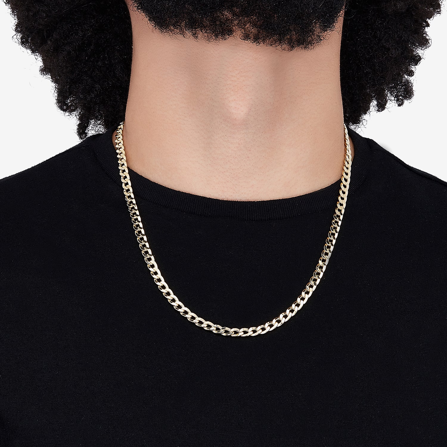 Made In Italy Mens 10K Yellow Gold 22" 6mm Semi-Solid Curb Chain Necklace