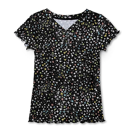 Thereabouts Rib Little & Big Kid Girls Scoop Neck Short Sleeve T-Shirt