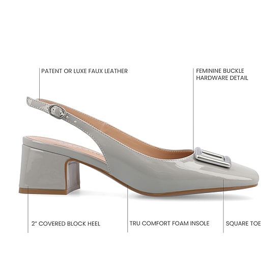 Journee Collection Everlee Womens Square Closed Toe Block Heel Pumps
