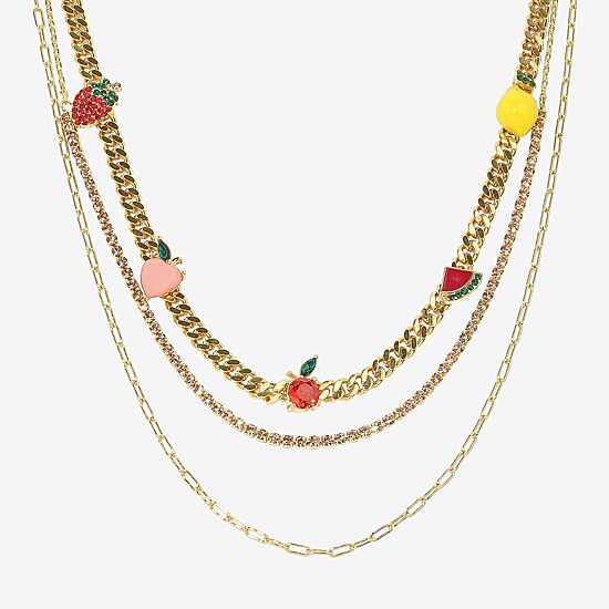 Arizona Gold Tone Fruit Womens Cherries 3-pc. Necklace Set