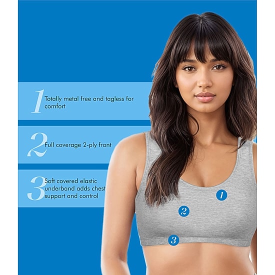Bestform Tank Style Cotton Comfort Bra 3pk - 5009012PP