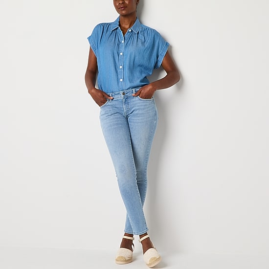 A.N.A Womens Mid Rise Tall Skinny Fit Jean