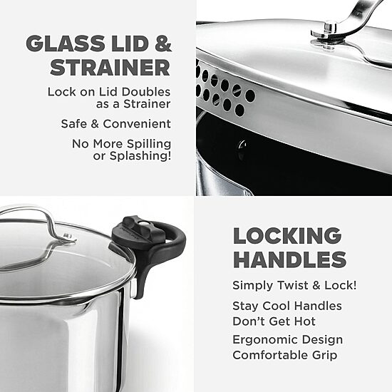 Gotham Steel Tri-Ply 2-pc. Stainless Steel Pasta Pot
