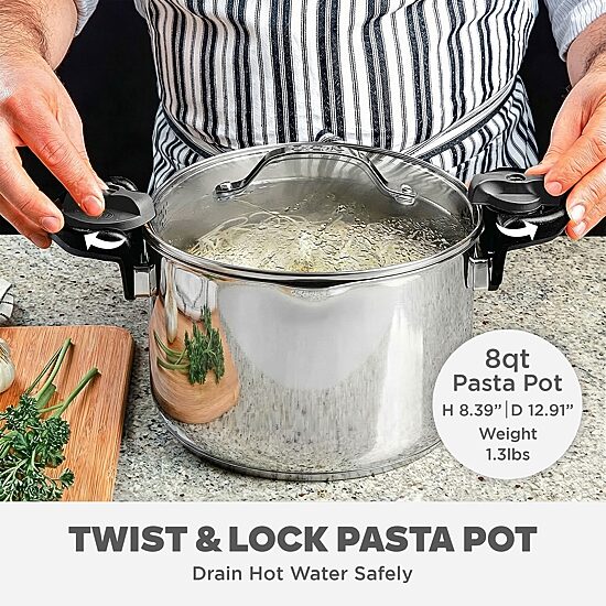 Gotham Steel Tri-Ply 2-pc. Stainless Steel Pasta Pot