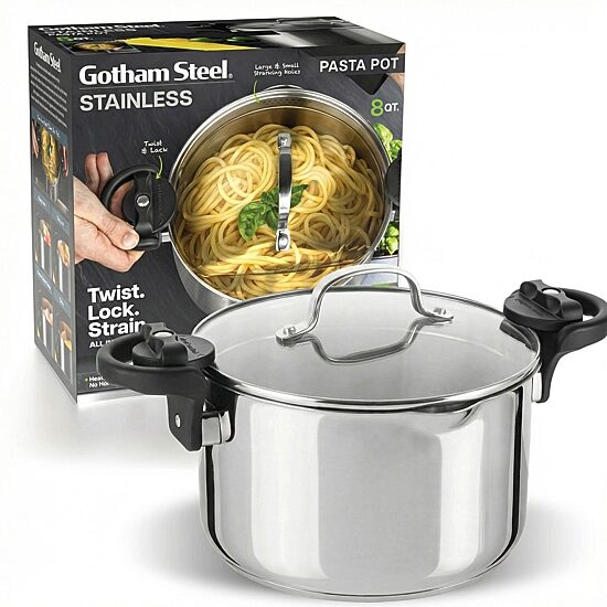 Gotham Steel Tri-Ply 2-pc. Stainless Steel Pasta Pot