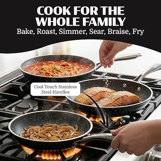 Granitestone Non-Stick 3-pc. Frying Pan