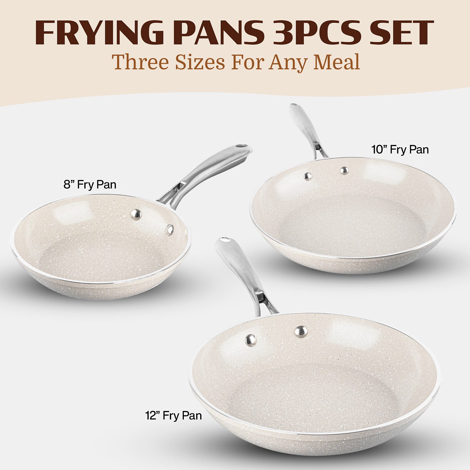 Granitestone Non-Stick 3-pc. Frying Pan