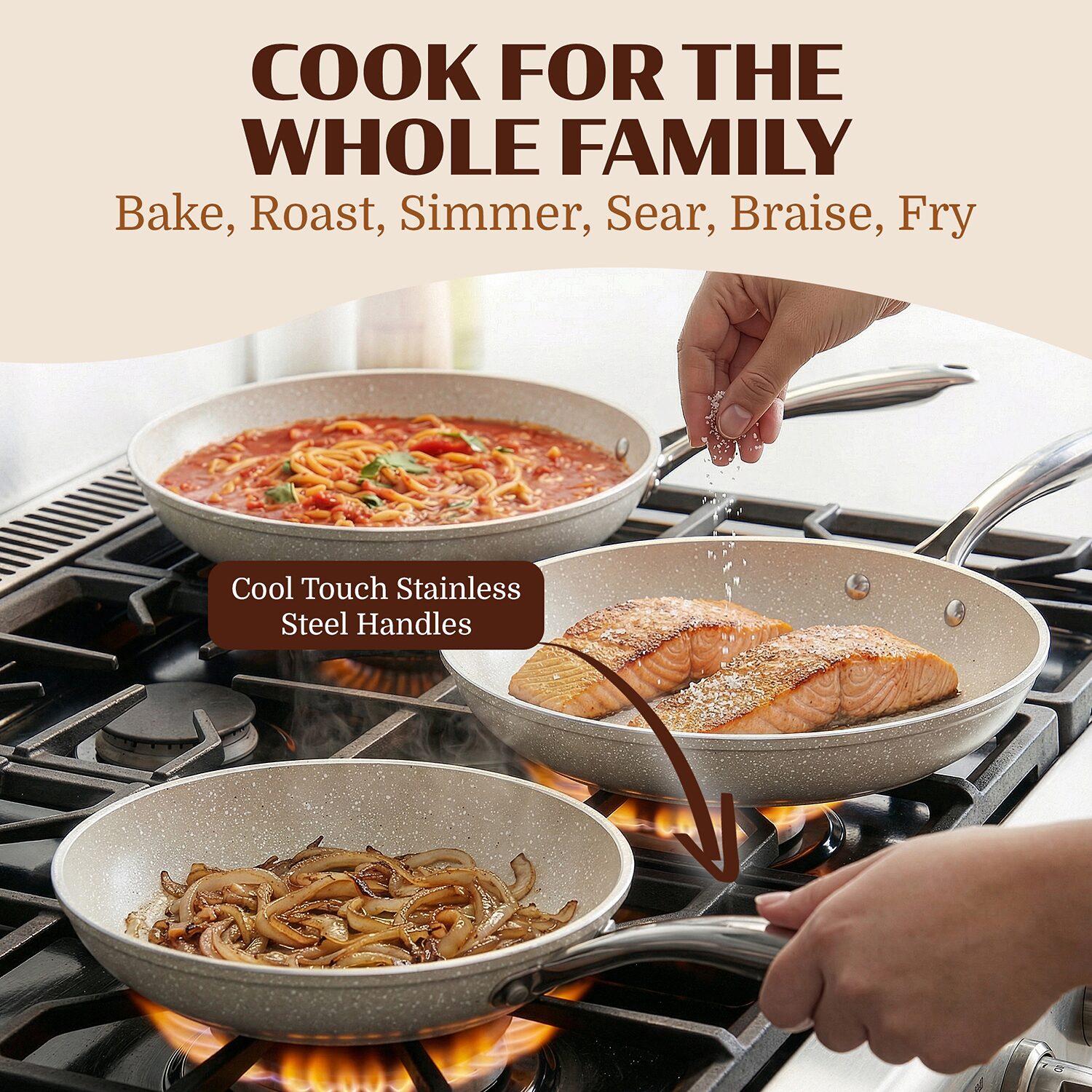 Granitestone Non-Stick 3-pc. Frying Pan