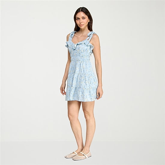 Trixxi Womens Juniors Sweetheart Neck Sleeveless Floral Fit + Flare Dress
