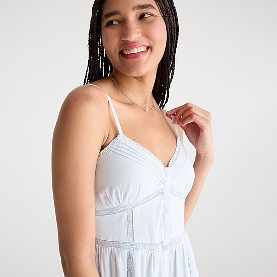 AEROPOSTALE Womens Juniors Sweetheart Neck Sleeveless Spaghetti Straps Maxi Dress