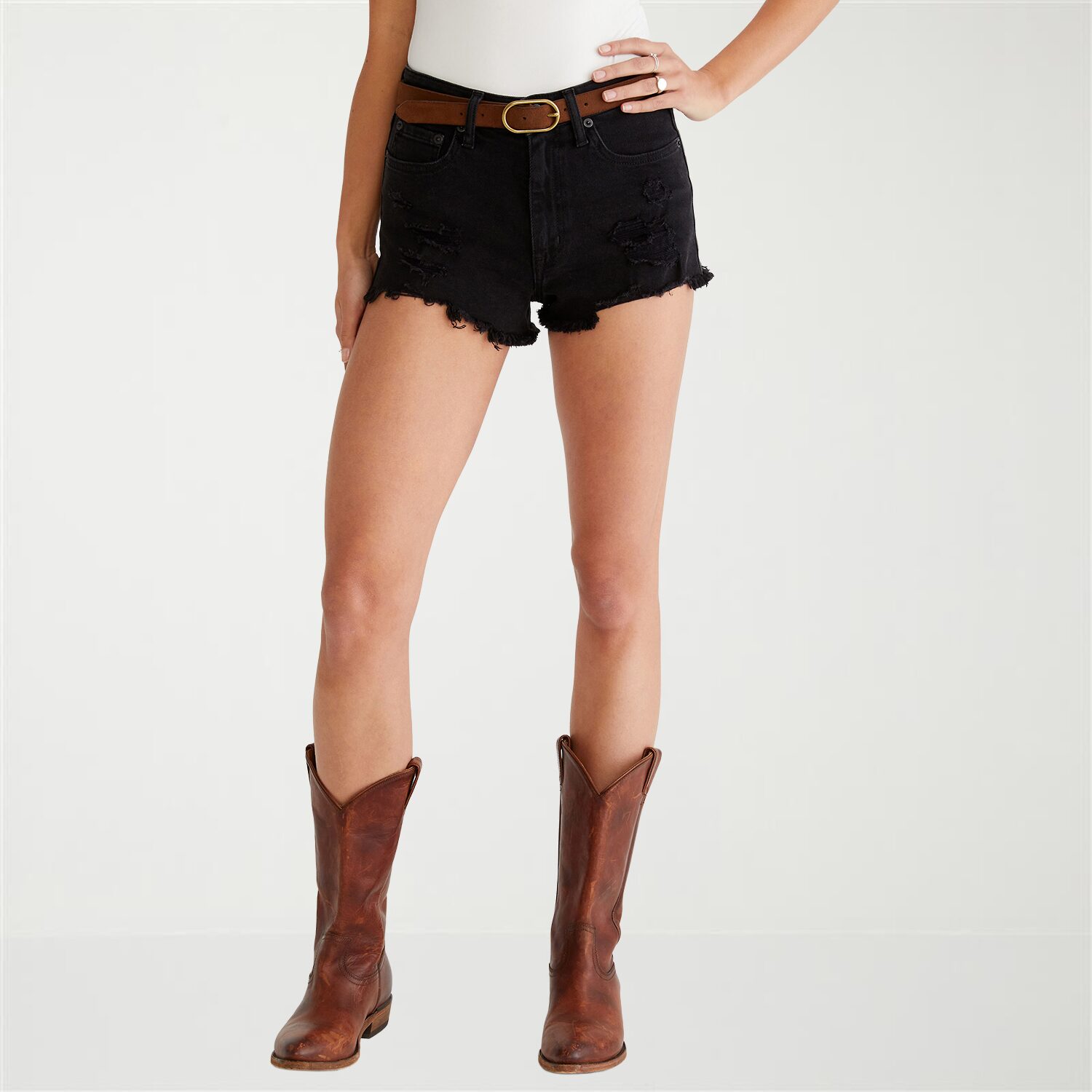 AEROPOSTALE Womens 2 1/4" High Rise Juniors Denim Short