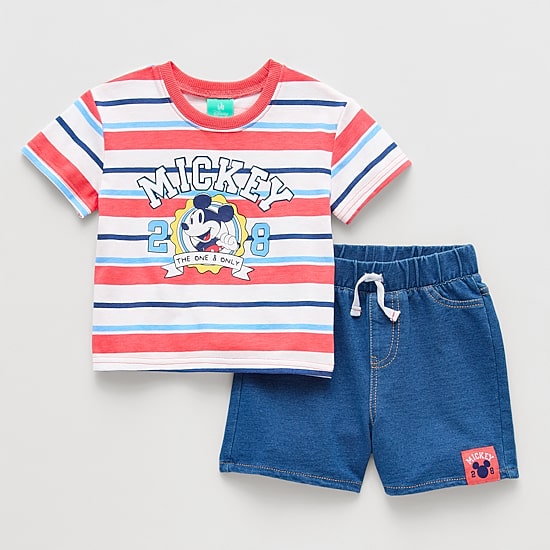 Baby Boys Mickey Mouse Knit 2-pc. Short Set