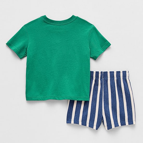 Okie Dokie Baby Boys Jersey 2-pc. Short Set