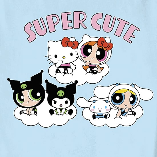 Little & Big Kid Girls Crew Neck Short Sleeve Regular Fit Hello Kitty Powerpuff Girls Graphic T-Shirt