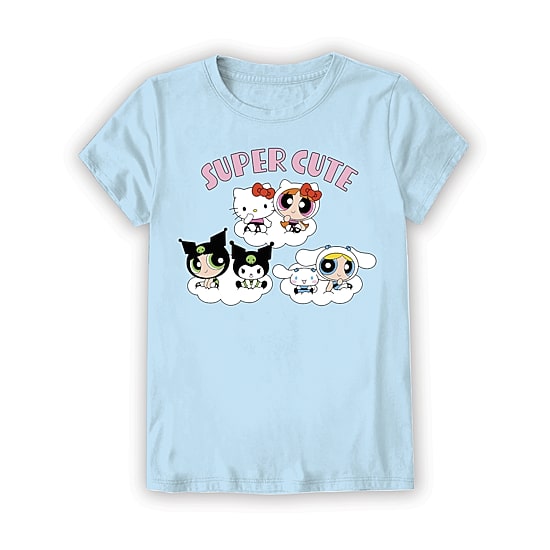 Little & Big Kid Girls Crew Neck Short Sleeve Regular Fit Hello Kitty Powerpuff Girls Graphic T-Shirt