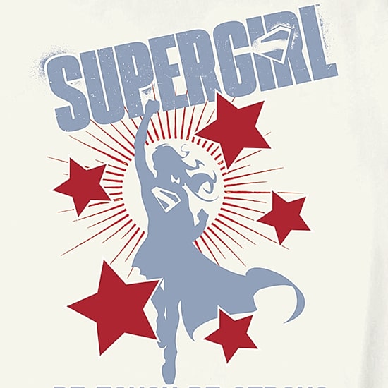 Little & Big Kid Girls Crew Neck Short Sleeve Regular Fit Supergirl Graphic T-Shirt