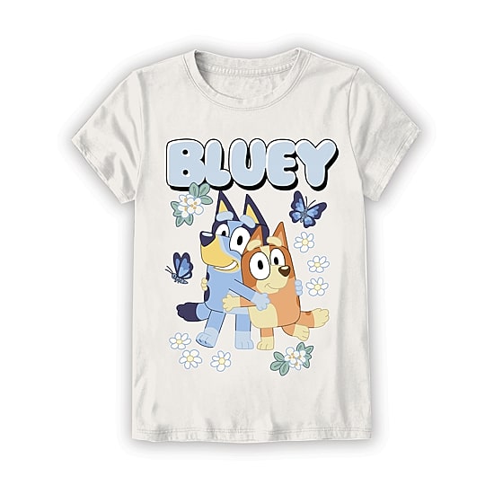 Little & Big Kid Girls Crew Neck Short Sleeve Regular Fit Bluey Graphic T-Shirt
