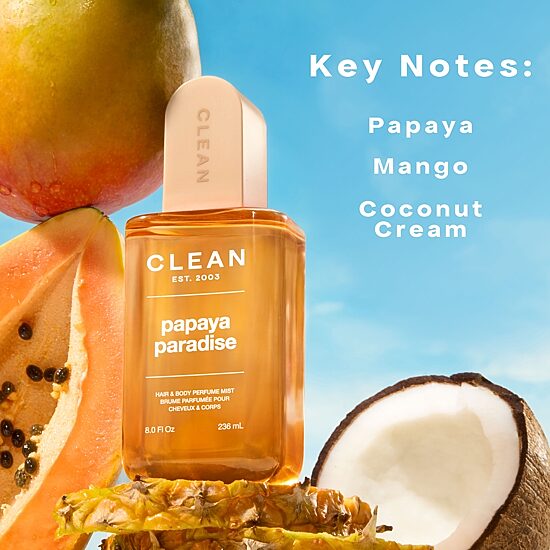 CLEAN Papaya Paradise Hair and Body Perfume Mist, 8.0 oz