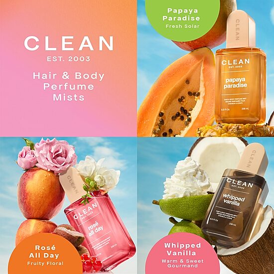 CLEAN Papaya Paradise Hair and Body Perfume Mist, 8.0 oz